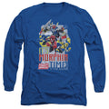 Power Rangers Morphin Time Mens Long Sleeve Shirt Royal Blue Officially Licensed