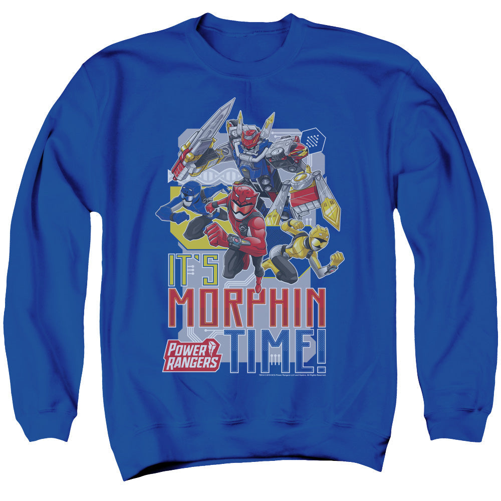 Power Rangers Morphin Time Mens Crewneck Sweatshirt Royal Blue Officially Licensed