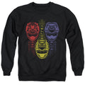 Power Rangers Red Yellow Blue Mens Crewneck Sweatshirt Black Officially Licensed