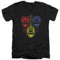 Power Rangers Red Yellow Blue Mens Slim Fit V-Neck T Shirt Black Officially Licensed