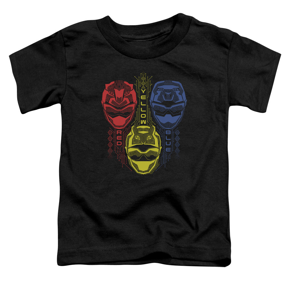 Power Rangers Red Yellow Blue Toddler Kids Youth T Shirt Black Officially Licensed
