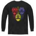 Power Rangers Red Yellow Blue Long Sleeve Kids Youth T Shirt Black Officially Licensed