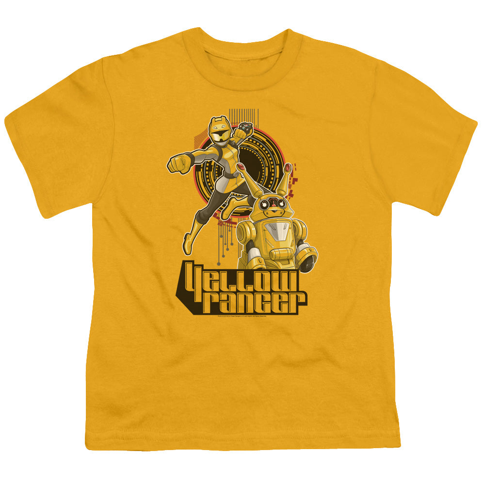 Power Rangers Yellow Ranger Kids Youth T Shirt Gold Officially Licensed