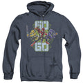 Power Rangers Go Go Heather Mens Hoodie Navy Blue Officially Licensed
