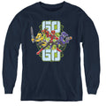 Power Rangers Go Go Long Sleeve Kids Youth T Shirt Navy Blue Officially Licensed