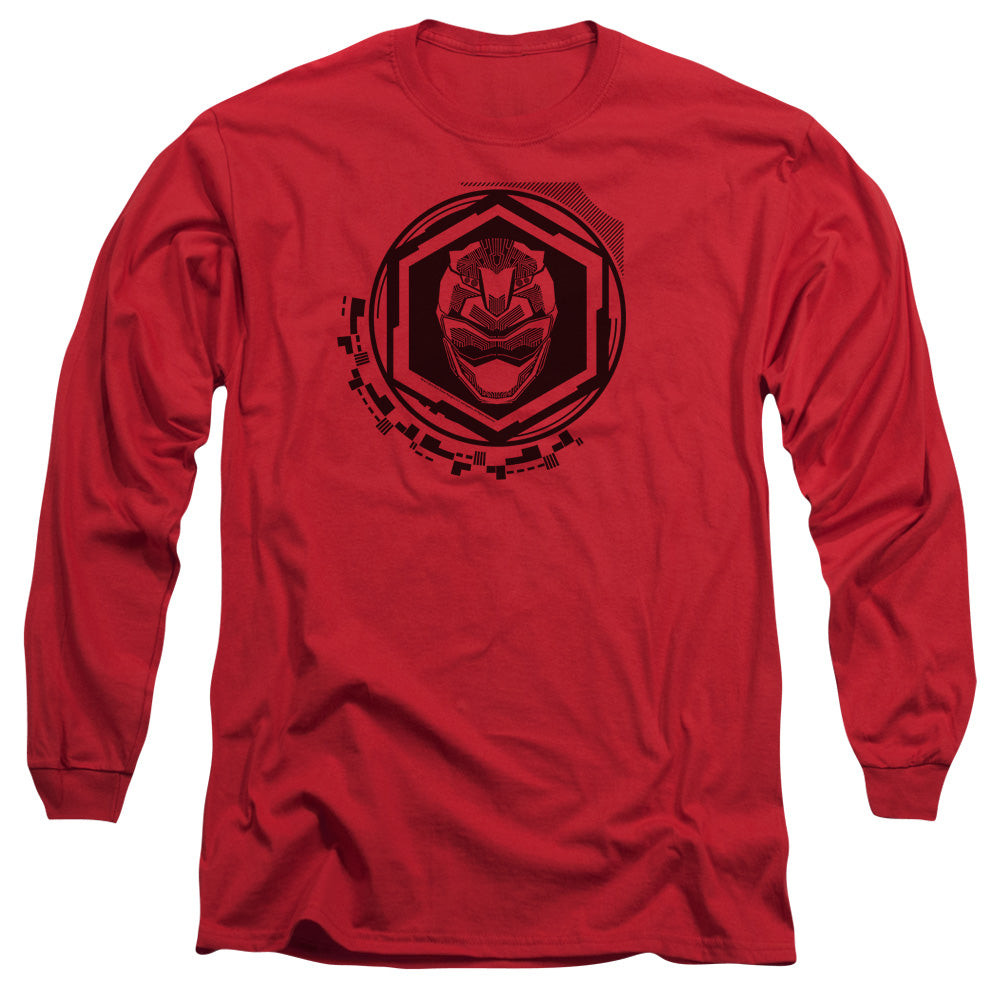 Power Rangers Red Ranger Mens Long Sleeve Shirt Red Officially Licensed