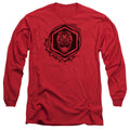 Power Rangers Red Ranger Mens Long Sleeve Shirt Red Officially Licensed