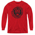 Power Rangers Red Ranger Long Sleeve Kids Youth T Shirt Red Officially Licensed