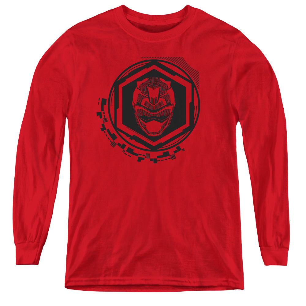 Power Rangers Red Ranger Long Sleeve Kids Youth T Shirt Red Officially Licensed