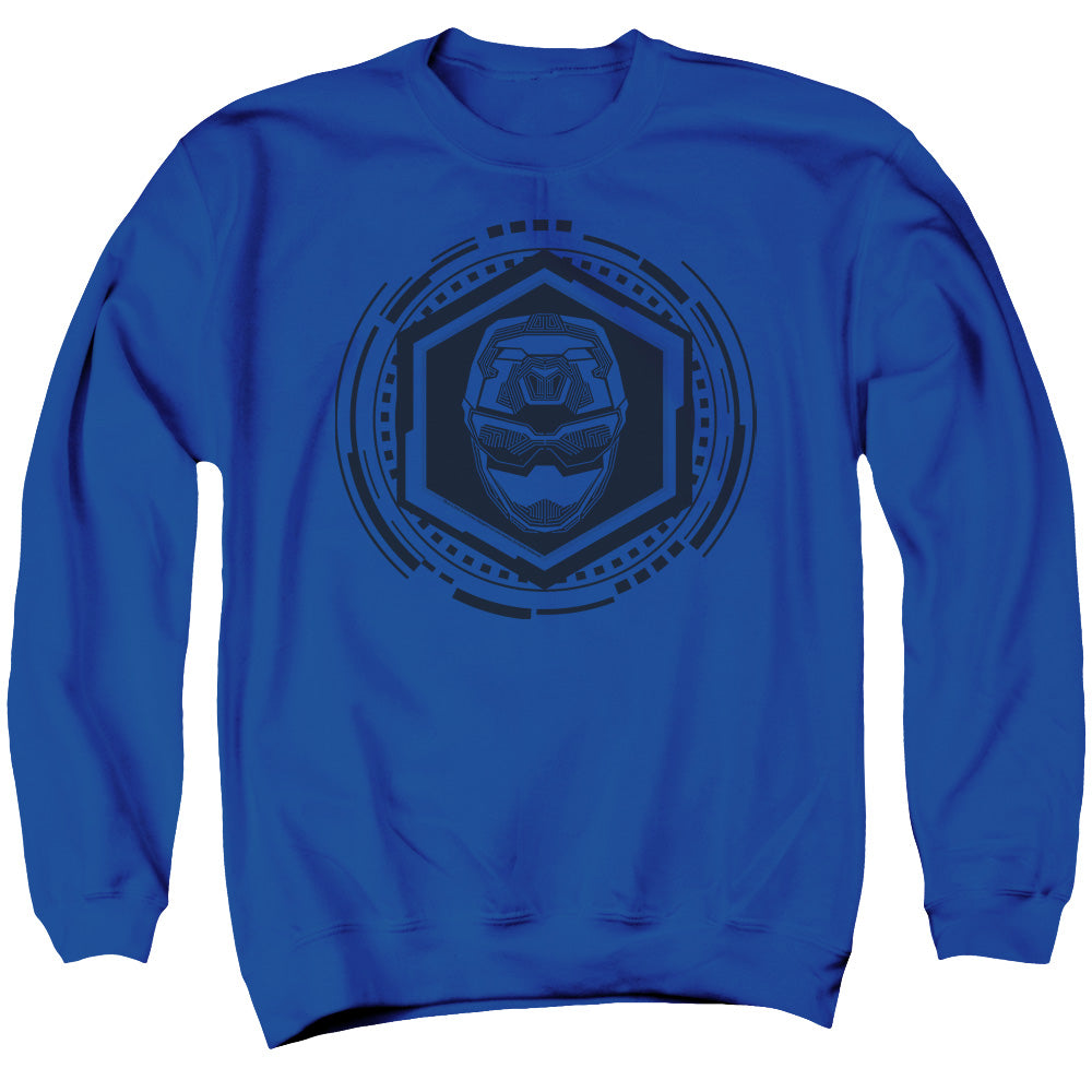 Power Rangers Blue Ranger Mens Crewneck Sweatshirt Royal Blue Officially Licensed