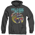 Power Rangers Beast Release Heather Mens Hoodie Black Officially Licensed