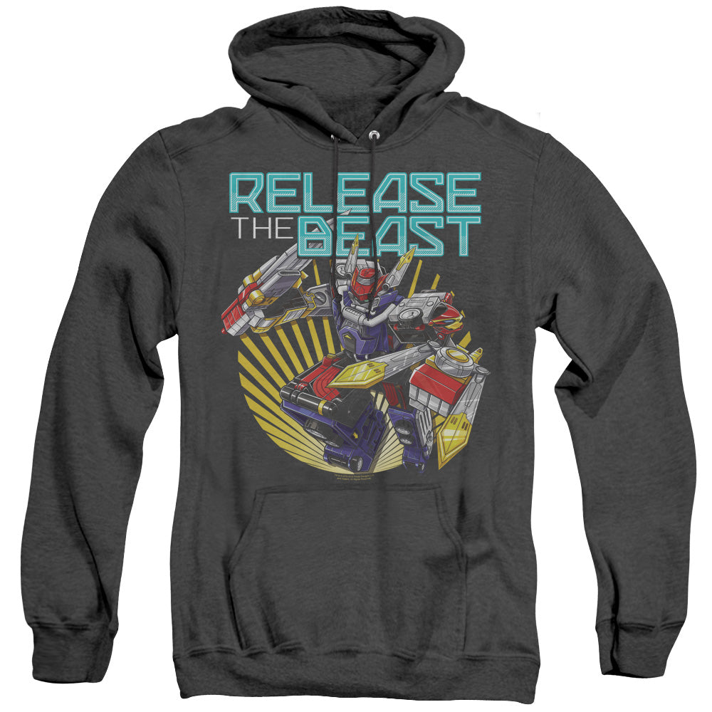Power Rangers Beast Release Heather Mens Hoodie Black Officially Licensed