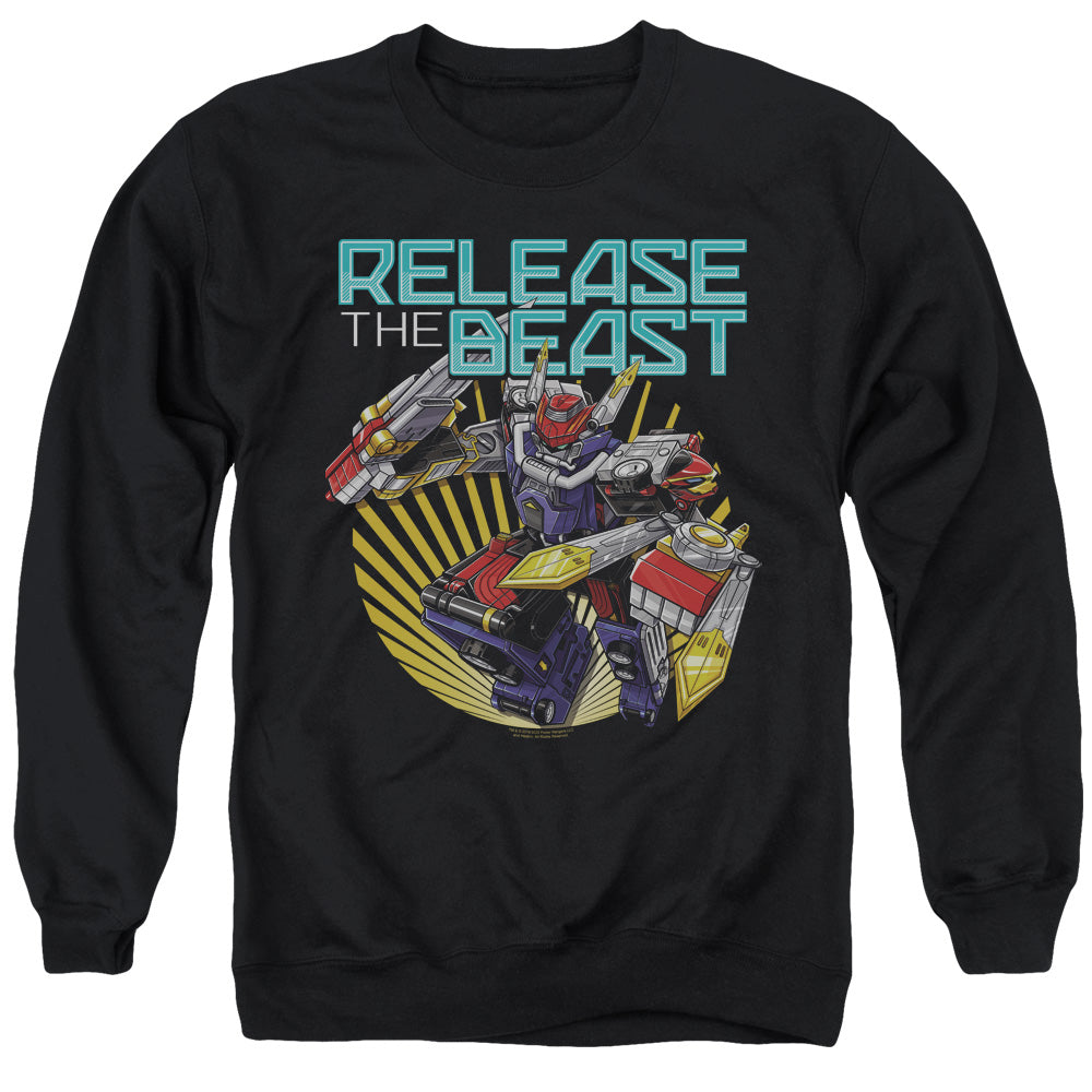 Power Rangers Beast Release Mens Crewneck Sweatshirt Black Officially Licensed