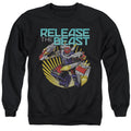 Power Rangers Beast Release Mens Crewneck Sweatshirt Black Officially Licensed