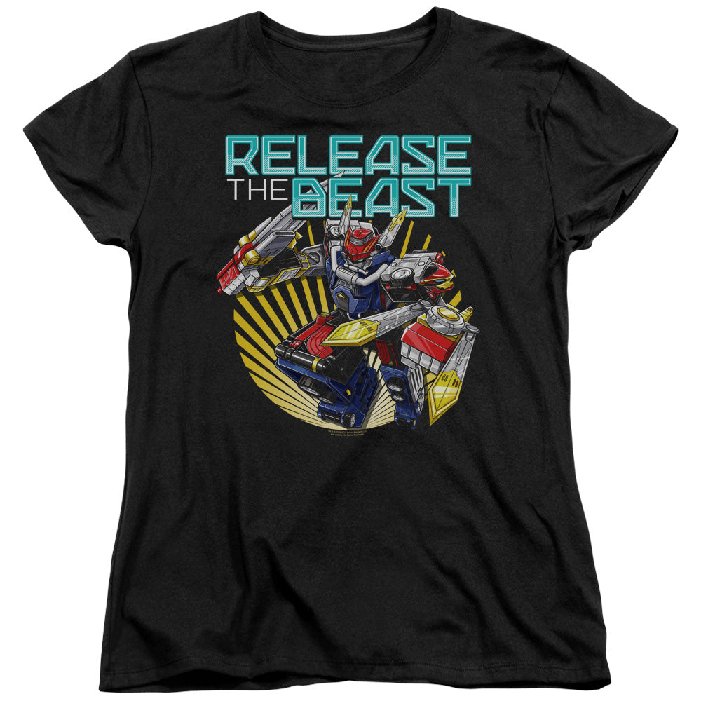 Power Rangers Beast Release Womens T Shirt Black Officially Licensed