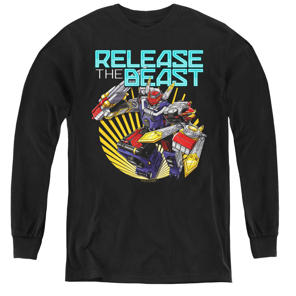 Power Rangers Beast Release Long Sleeve Kids Youth T Shirt Black Officially Licensed