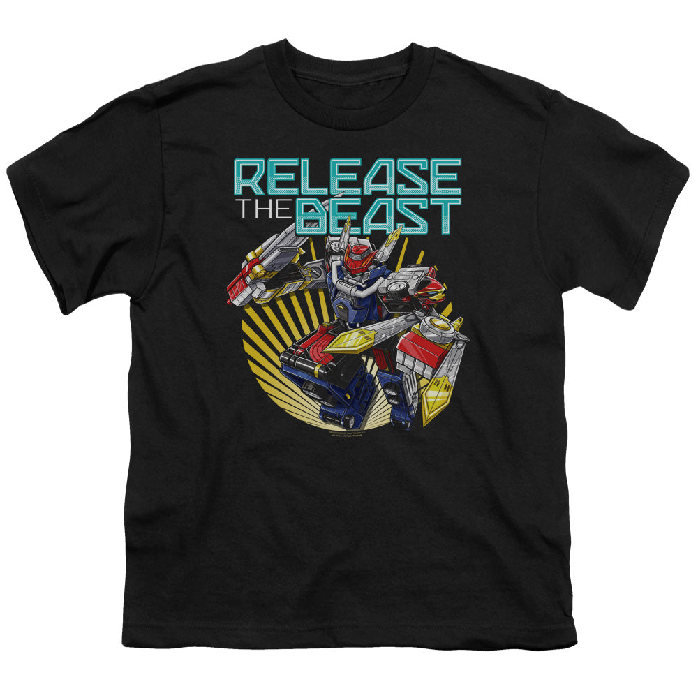 Power Rangers Beast Release Kids Youth T Shirt Black Officially Licensed