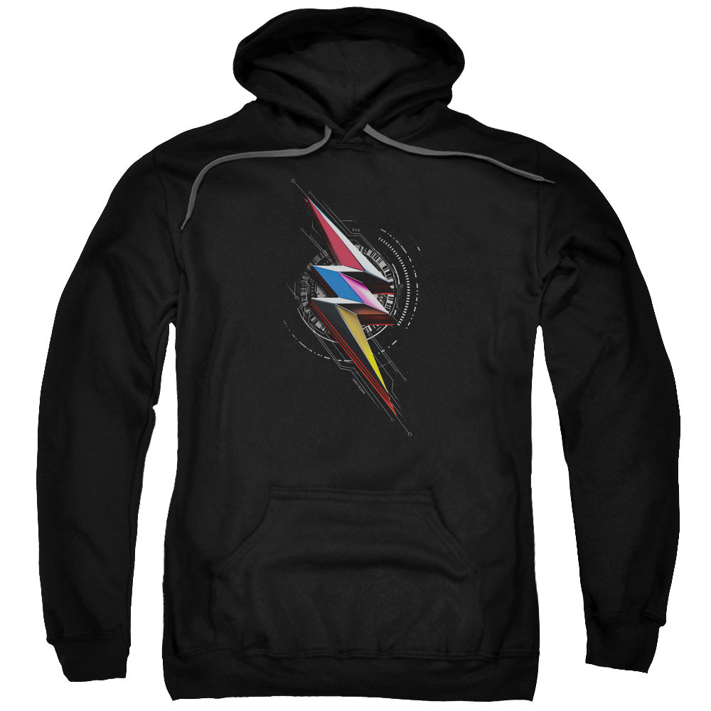 Power Rangers Bolt Sigil Mens Hoodie Black Officially Licensed