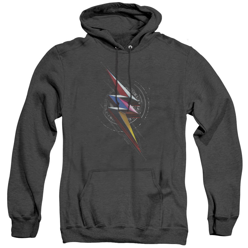 Power Rangers Bolt Sigil Heather Mens Hoodie Black Officially Licensed