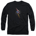 Power Rangers Bolt Sigil Mens Long Sleeve Shirt Black Officially Licensed