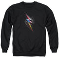 Power Rangers Bolt Sigil Mens Crewneck Sweatshirt Black Officially Licensed