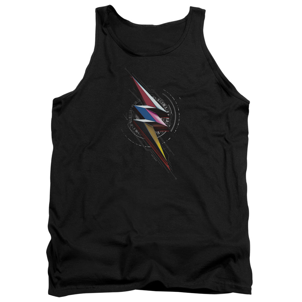 Power Rangers Bolt Sigil Mens Tank Top Shirt Black Officially Licensed