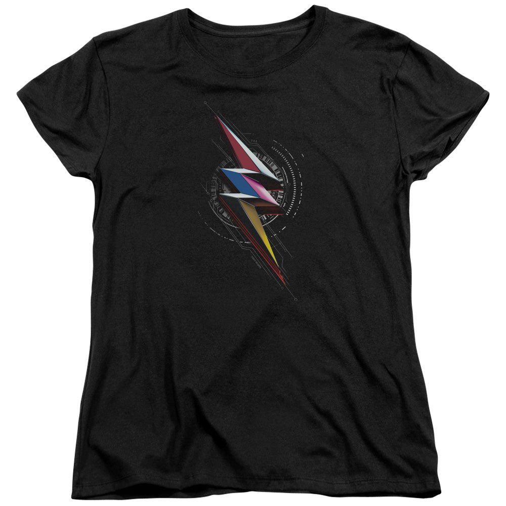 Power Rangers Bolt Sigil Womens T Shirt Black Officially Licensed