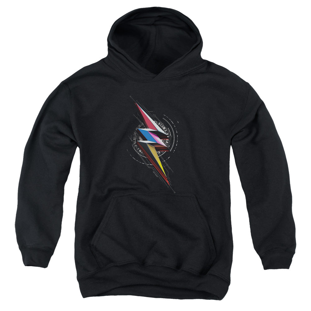 Power Rangers Bolt Sigil Kids Youth Hoodie Black Officially Licensed