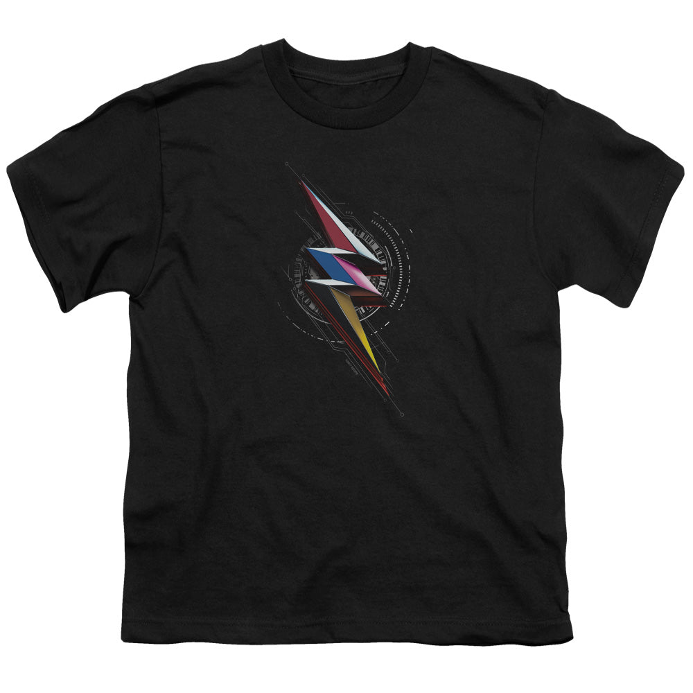 Power Rangers Bolt Sigil Kids Youth T Shirt Black Officially Licensed