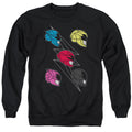 Power Rangers Line Helmets Mens Crewneck Sweatshirt Black Officially Licensed