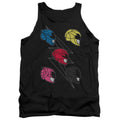 Power Rangers Line Helmets Mens Tank Top Shirt Black Officially Licensed