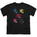 Power Rangers Line Helmets Kids Youth T Shirt Black Officially Licensed