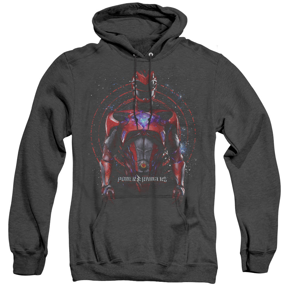 Power Rangers Red Ranger Heather Mens Hoodie Black Officially Licensed