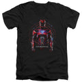 Power Rangers Red Ranger Mens Slim Fit V-Neck T Shirt Black Officially Licensed