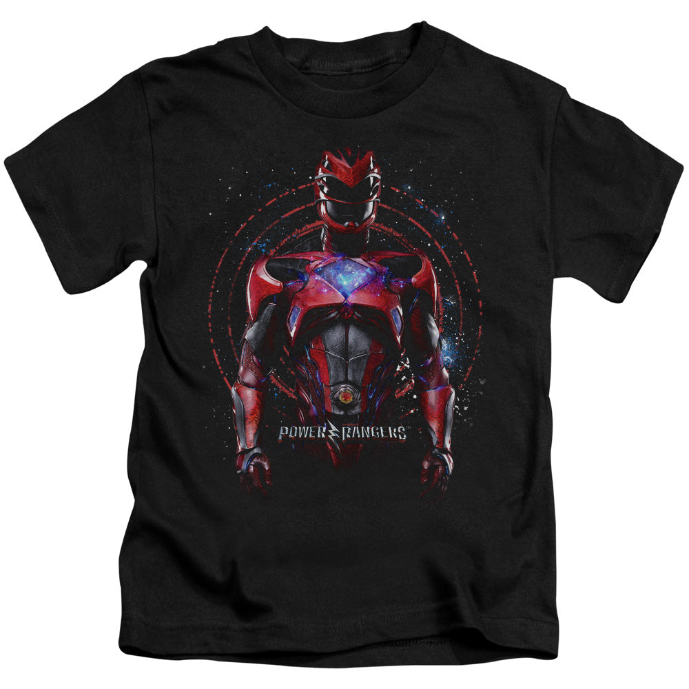 Power Rangers Red Ranger Juvenile Kids Youth T Shirt Black Officially Licensed