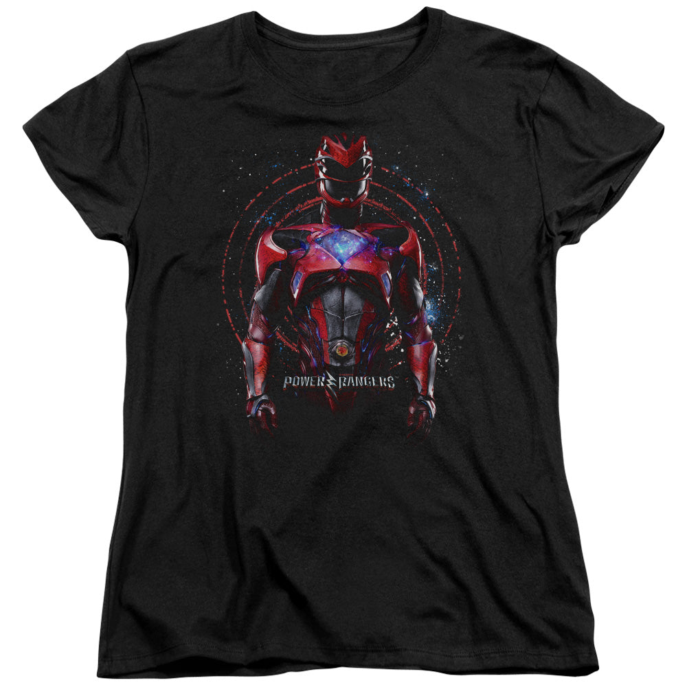 Power Rangers Red Ranger Womens T Shirt Black Officially Licensed