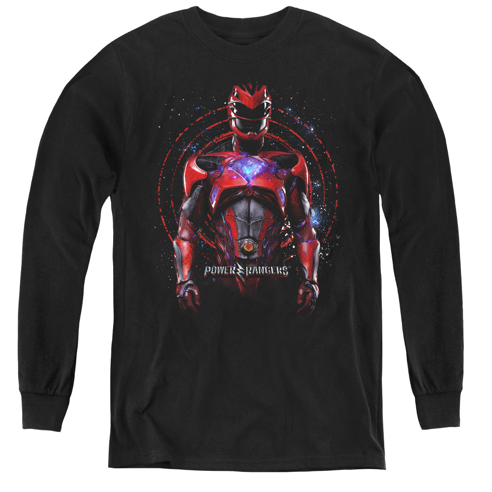 Power Rangers Red Ranger Long Sleeve Kids Youth T Shirt Black Officially Licensed