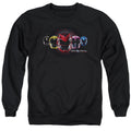 Power Rangers Head Group Mens Crewneck Sweatshirt Black Officially Licensed