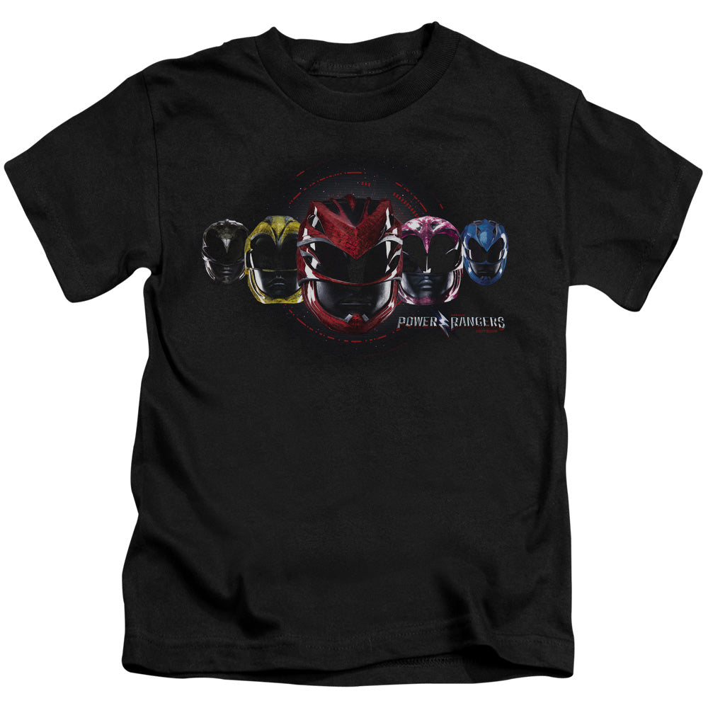 Power Rangers Head Group Juvenile Kids Youth T Shirt Black Officially Licensed