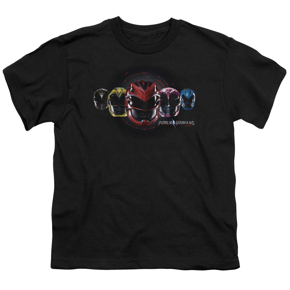 Power Rangers Head Group Kids Youth T Shirt Black Officially Licensed