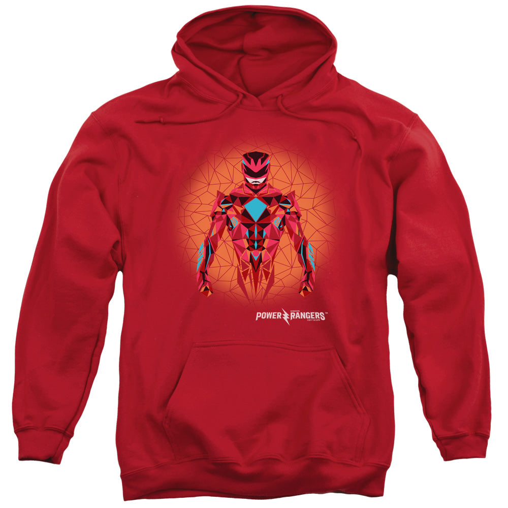 Power Rangers Red Power Ranger Graphic Mens Hoodie Red Officially Licensed