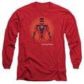 Power Rangers Red Power Ranger Graphic Mens Long Sleeve Shirt Red Officially Licensed