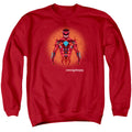 Power Rangers Red Power Ranger Graphic Mens Crewneck Sweatshirt Red Officially Licensed