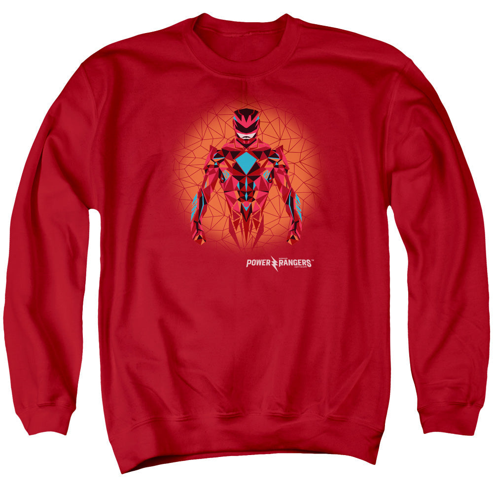 Power Rangers Red Power Ranger Graphic Mens Crewneck Sweatshirt Red Officially Licensed
