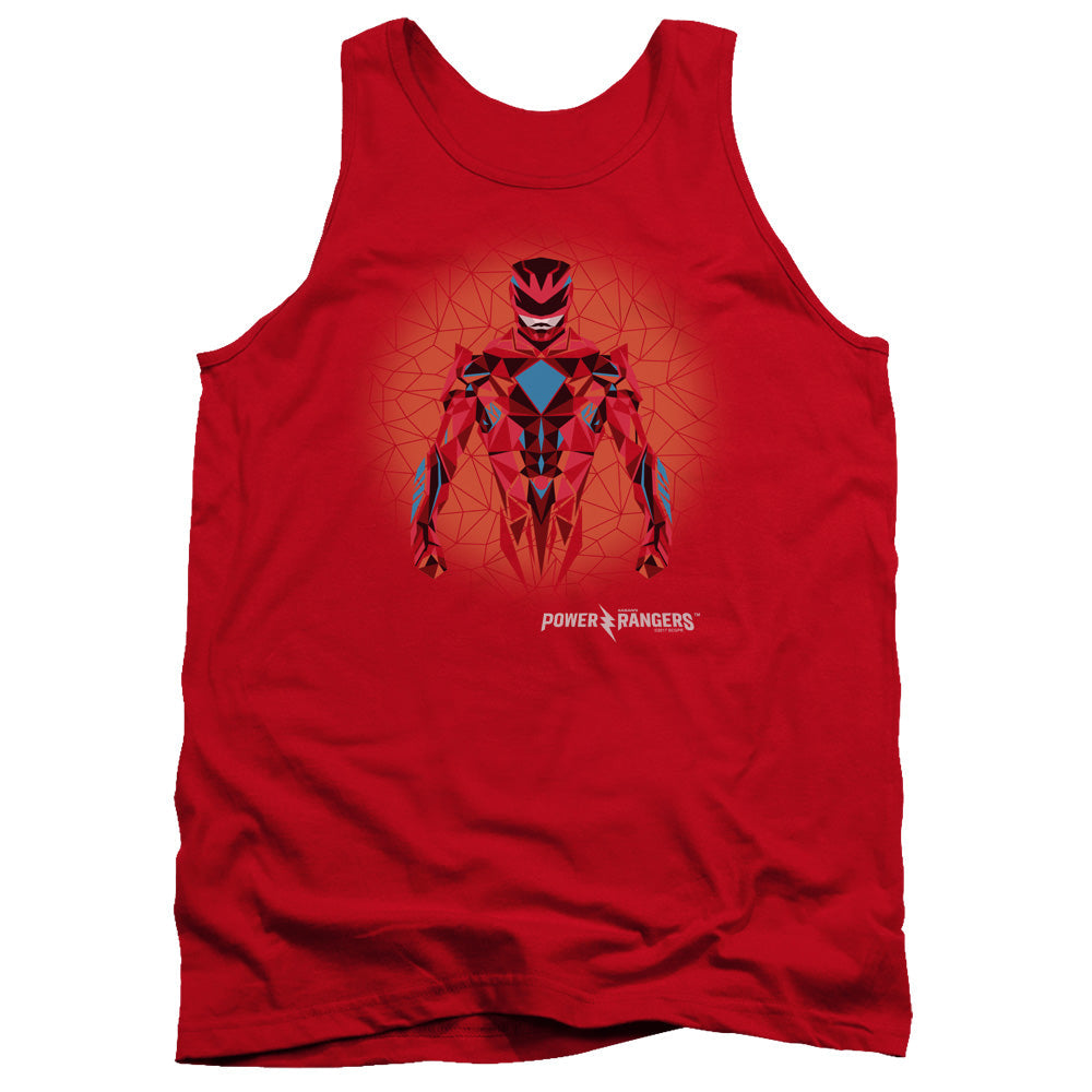 Power Rangers Red Power Ranger Graphic Mens Tank Top Shirt Red Officially Licensed