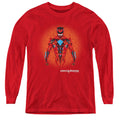 Power Rangers Red Power Ranger Graphic Long Sleeve Kids Youth T Shirt Red Officially Licensed