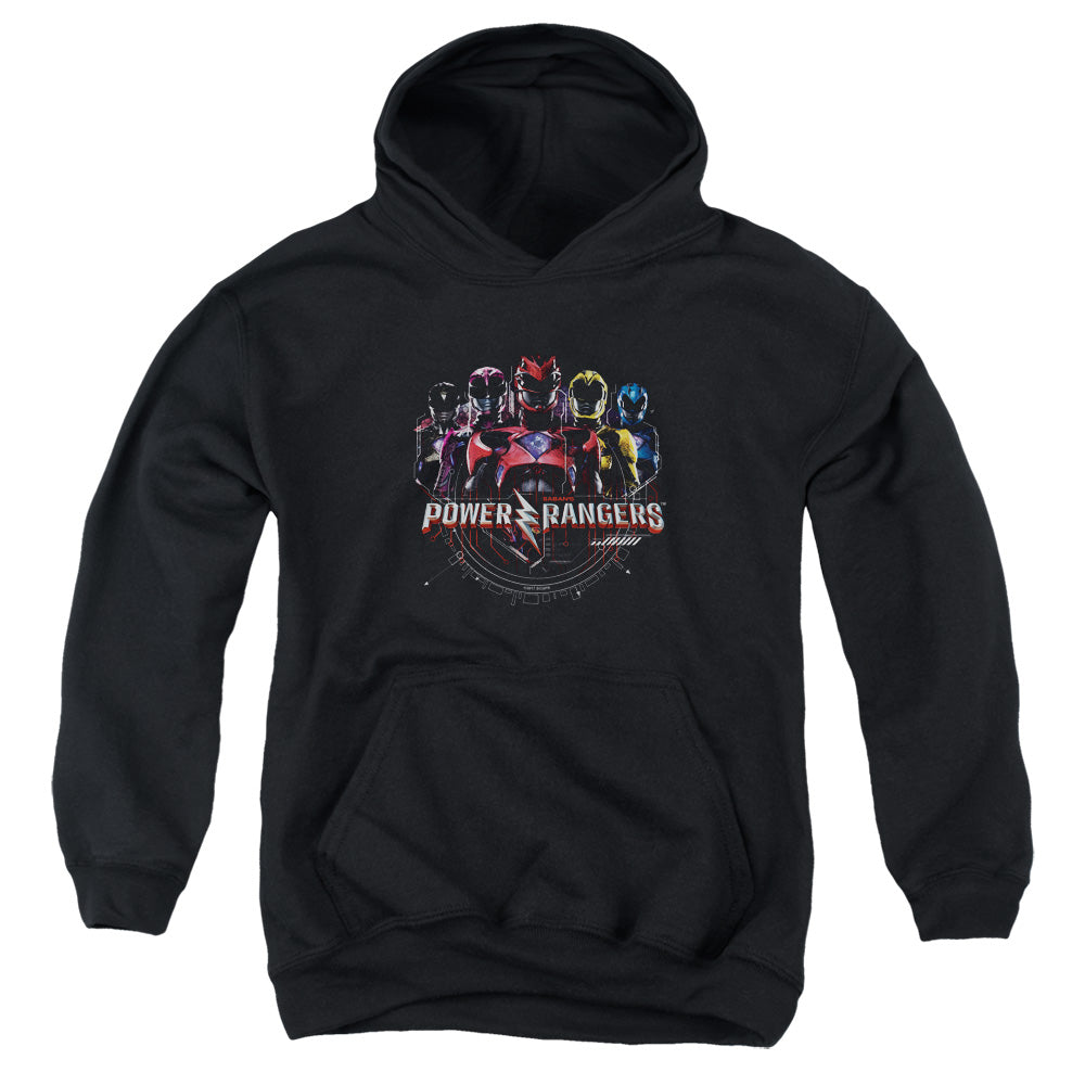 Power Rangers Ranger Circuitry Kids Youth Hoodie Black Officially Licensed