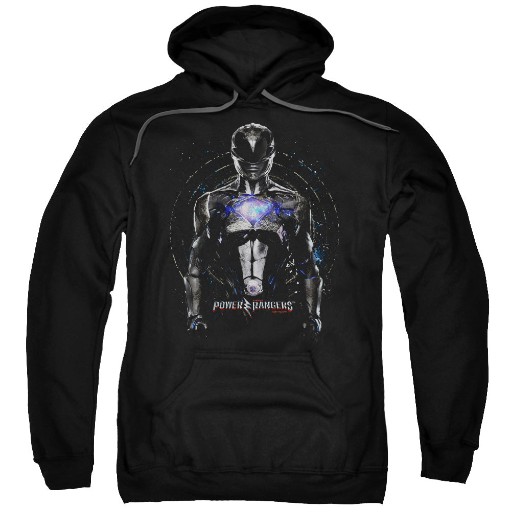 Power Rangers Black Ranger Mens Hoodie Black Officially Licensed