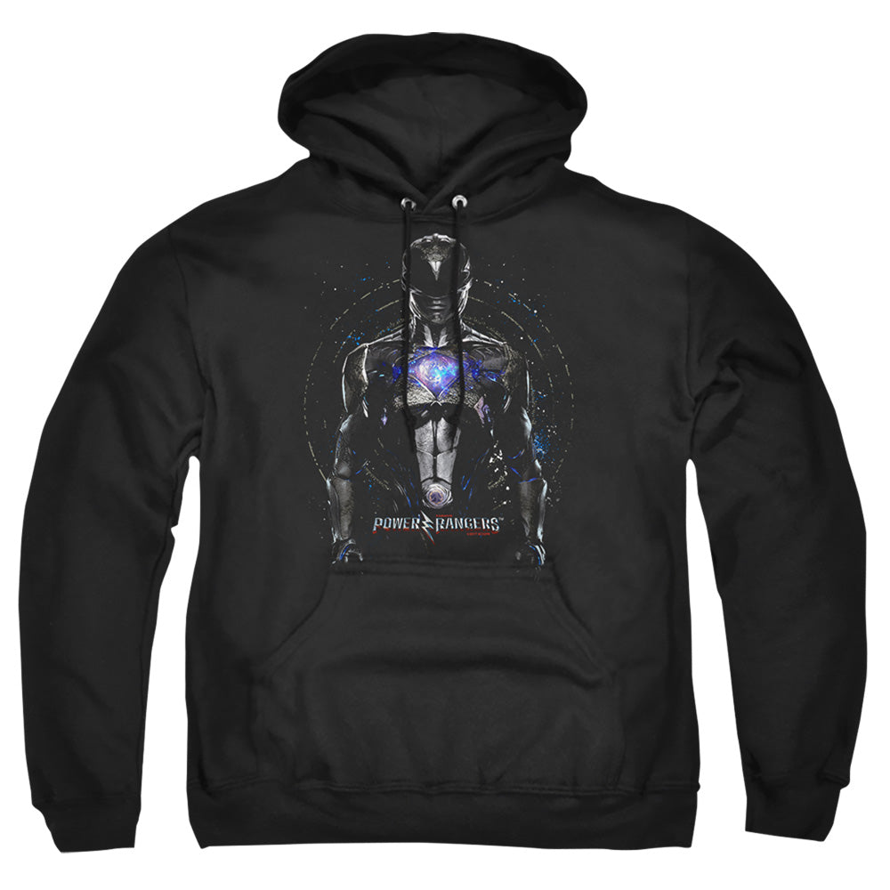 Power Rangers Black Ranger Mens Hoodie Black Officially Licensed