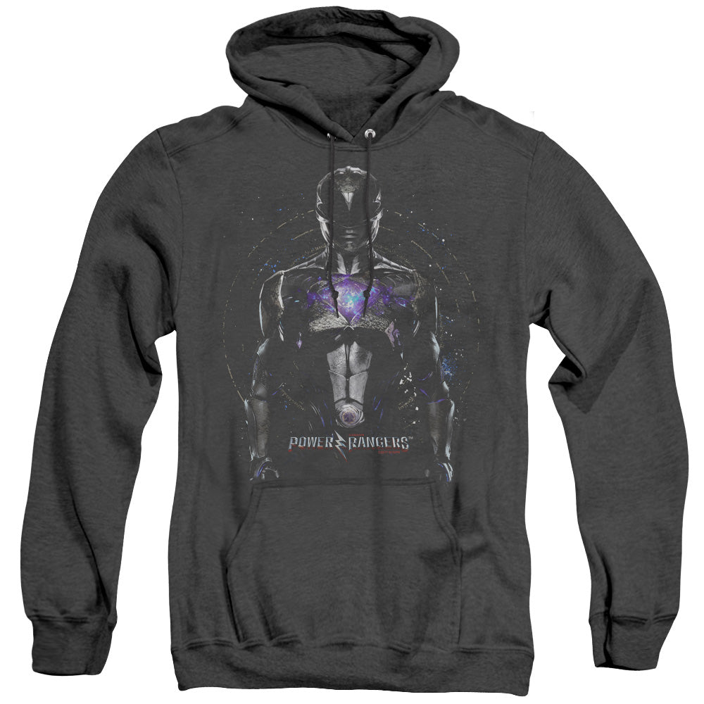 Power Rangers Black Ranger Heather Mens Hoodie Black Officially Licensed